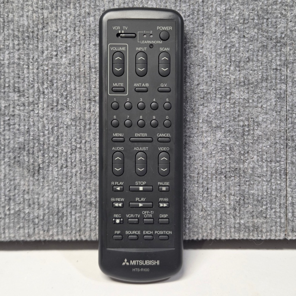 Mitsubishi HTS-R100 Remote Control VCR TV Learning Made in Japan Black